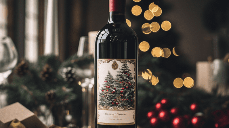 custom wine labels for Christmas